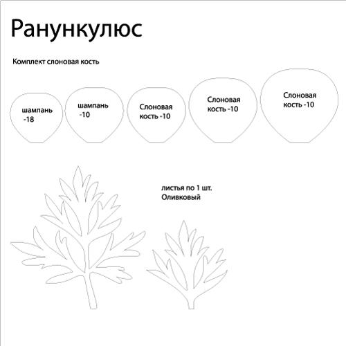 Маленький ранункулюс из фоамирана выкройка Маленький ранункулюс из фоамирана выкройка