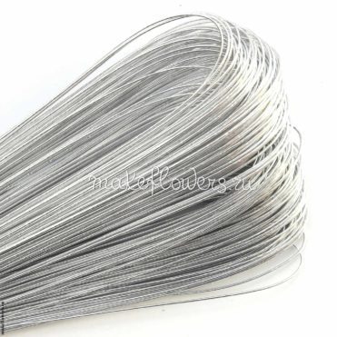 Проволока флористическая фольгированная серебристая 1мм/AWG18 - 80 см, 10 шт. — изображение 2